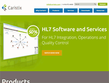 Tablet Screenshot of caristix.com